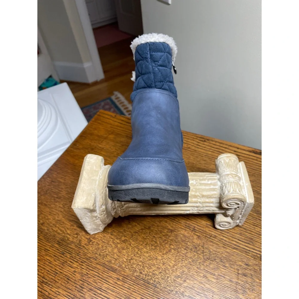 JBU Jambu Gabriella‎ Womens 11M Navy Blue Water Resistant Quilted Faux Fur Boots